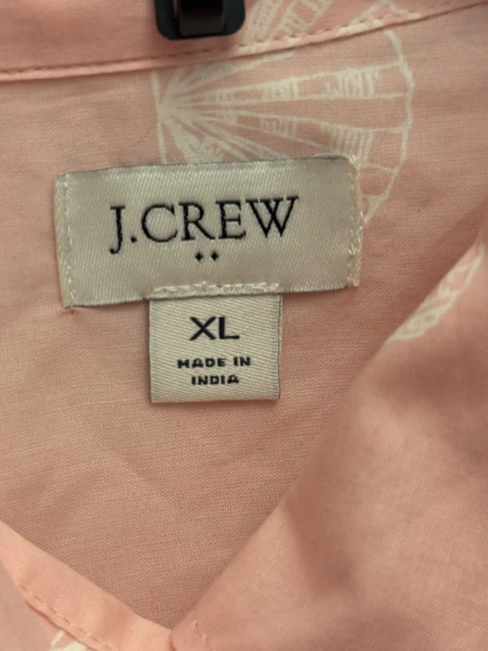 J. Crew Sea Shell Print 100% cotton button down shirt coastal Beach Extra Large - Picture 5 of 10